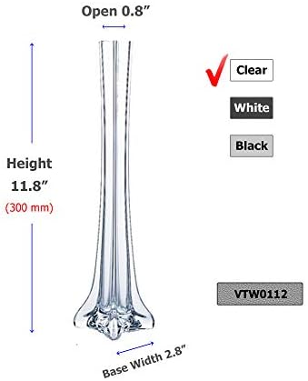 WGV Eiffel Tower Vase, Open 0.75", Height 12", (Multiple Sizes Choices) Clear Glass Floral Container with Sturdy Base, Flower Centerpiece for Wedding Event Home Decor, Arts Crafts, 1 Piece - Image 2