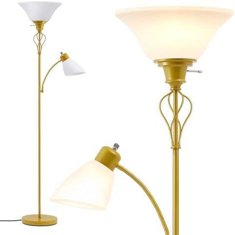 Floor Lamps for Living Room, 70" Tall Torchiere Floor Lamps, Plastic Shade by WelcomeGyroVu