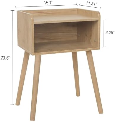 MaxSmeo End Tables Set of 2, Mid Century Side Table Bedroom with Storage - Image 2