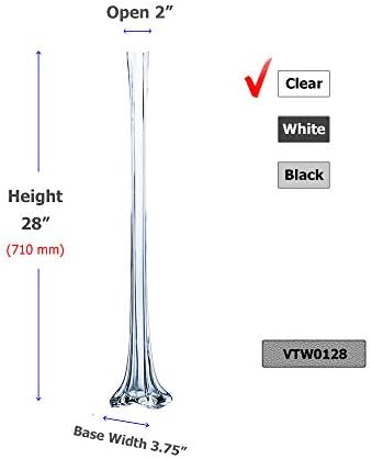 WGV Eiffel Tower Vase, Open 2", Height 28", (Multiple Sizes Choices) Clear Glass Floral Container with Sturdy Base, Flower Centerpiece for Wedding Event Home Decor, Arts Crafts, 1 Piece - Image 2