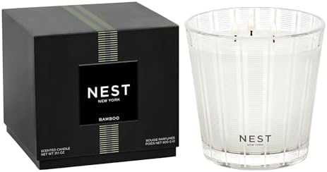 NEST New York Scented 3-Wick Candle, Bamboo - 21.2 oz - Up to 100-Hour Burn Time - Reusable Glass Vessel by Unknown