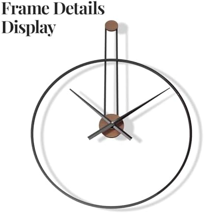Cuspin 16 Inch Wall Clock, Modern Black Metal Clocks for Living Room - Image 5