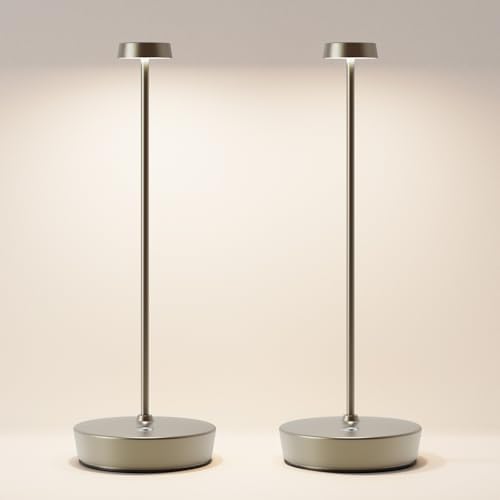2 Pack Rechargeable Cordless Table Lamp, 6000mAh Battery Table Light by SIKEVHT