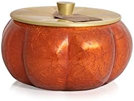 Thymes Pumpkin Laurel Statement Large Candle - Fall Scented Candle with Notes of Nutmeg, Cinnamon, Clove, Pumpkin, and Orange Peel - Luxury Home Fragrance - Burnt Orange, Pumpkin-Shaped (15 oz) by Unknown