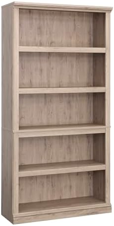 Sauder 5 Tier Book Shelf Wooden Bookcase Multipurpose Bookshelf for Home Office, Living Room, in Laurel Oak by SAUDER%C2%AE