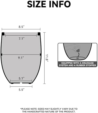 Kante Small Round Curved Charcoal Concrete Planter 9.1" Dia, Outdoor - Image 2