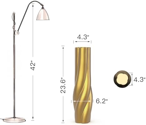 Gold Floor Vase, 24 Inch Tall Resin Home Decor Vase, Tall Floor Vases for Living Room, Office, Bedroom Decor with 5" Opening for Dried Pampas Grass, Branches & Feathers - Image 4