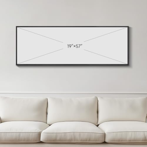 Large Framed Horizontal Abstract Landscape Wall Art for Living Room, 60x20 - Image 7