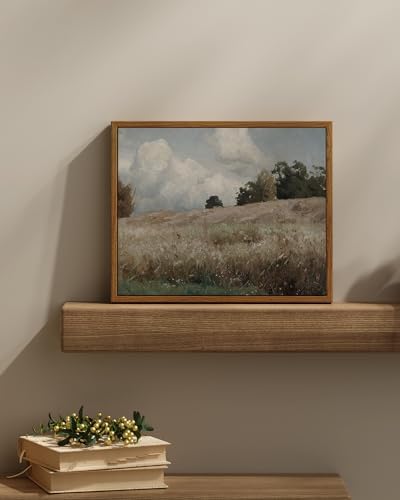 InSimSea Framed Canvas Wall Art Vintage Decor, Cornfield Countryside Scenery Rustic Farmhouse Wall Decoration, Country Decor Wall Art for Bedroom, Living Room Kitchen Bathroom, 11"x14" - Image 2