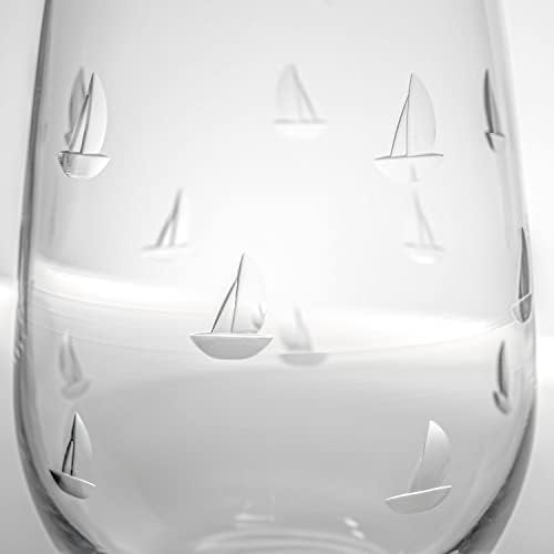 Rolf Glass Sailing All Purpose Wine Glass 18 Ounce | Set of 4 Large Wine Glasses | Lead-Free Glass | Engraved Large Wine Glasses | Proudly Made in the USA - Image 3