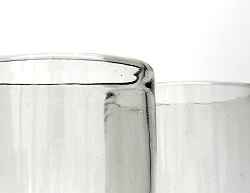 18 oz Hand Blown Mexican Drinking Glasses - Set of 6 tumblers, 18 fl oz each, Clear - Image 2