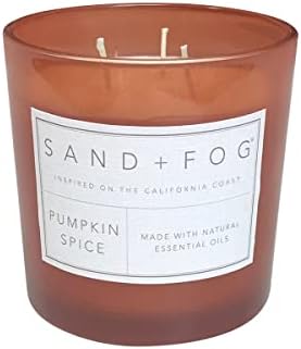 Sand + Fog Scented Candles - Pumpkin Spice - Additional Scents and Sizes - 3 Wicks 100% Cotton Lead-Free - Luxury Air Freshening Jar Candles - Perfect Home Decor - 21 oz - Image 2