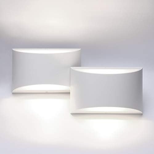 Aipsun Indoor Aluminum Modern LED Wall Sconce Hardwired Interior Wall Lights Set of 2 Up and Down Wall Mount Light for Living Room Bedroom Hallway Corridor Cool White 6000K(with G9 Bulbs) by Aipsun