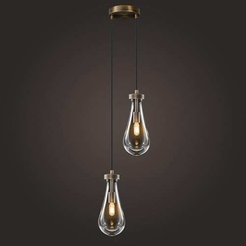 Raindrop Pendant Light Fixtures of 2 Lights,Tear Drop Pendants Light by FeaseyFeaturedProducts