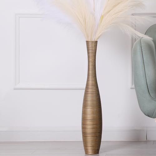 Leewadee Decorative Tall Floor Vase for Living Room Decor, 26 inches, Gold, Resin by Leewadee