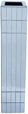 36.02" Tall Floor Vase for Living Room, Octagonal Mirror Vase & Glass Silver Floor Vases for Artificial Plants and Pampas Grass, Easy Assembly (36.02", Square) - Image 6