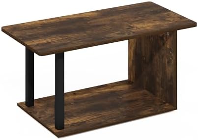 Furinno Basic 2-Tier Modern Coffee Table with Open Shelf, Amber Pine - Image 6