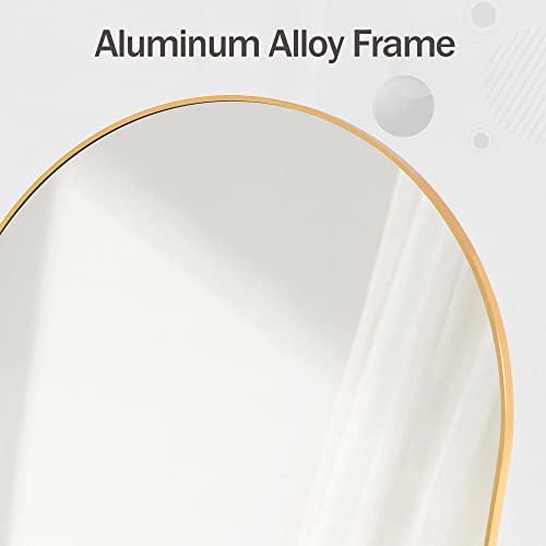 HARRITPURE Arched Bathroom Mirror 24" x 36“ Gold Modern Wall Mirror Aluminum Alloy Frame Decorative Mirrors for Bedroom Living Room Entryway - Image 5