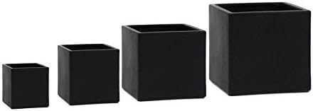 WGV Ceramic Cube Vase Bulk Width 4" Height 4" (Fits 3" Pot) Elegant Modern Block Square Floral Planter Terrarium Container Table Dresser for Event Accent Home Office Decor Black 12 Pieces - Image 7