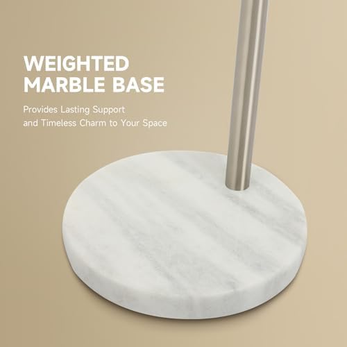 CO-Z Modern Floor Lamp for Living Room, Brushed Nickel Arc Floor Lamp with LED Bulb, Marble Base Contemporary Tall Lamp for Living Room Couch Sofa, Height Up to 69 Inch - Image 6