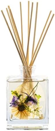 Rosy Rings Botanical Reed Diffuser 4oz - Lasts 4-6 Months Aromatherapy Notes of Cashmere Vanilla Jasmine Lily Sandalwood Apple Long Lasting Floral Luxurious Home Fragrance Decor Gifts (Vanilla Rain) by RosyRings
