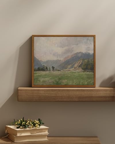 InSimSea Framed Canvas Wall Art Vintage Decor, Retro Landscape Canvas Wall Art, Farmhouse Bedroom Wall Decor, Cottagecore Wall Decorations for Living Room, Bathroom, Dining Room Decor, 11"x14" - Image 2