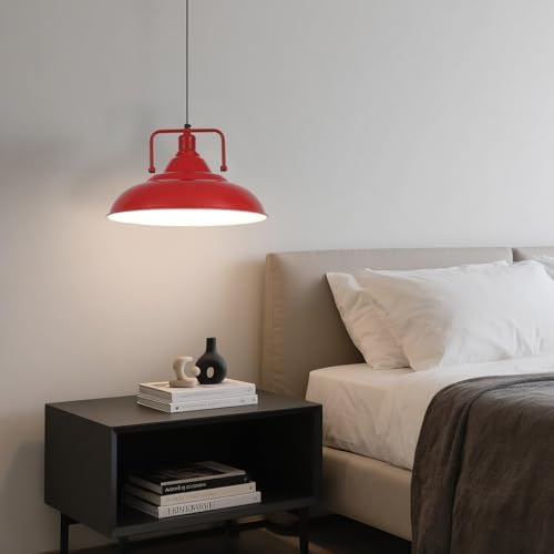 Red Pendant Lights Kitchen Island, Large Pendant Light 15.7" 3 Packs, Farmhouse Pendant Light, Modern Pendant Lights, Kitchen Pendant Lights, Pendant Light for Kitchen, Living Room, Bedroom - Image 4