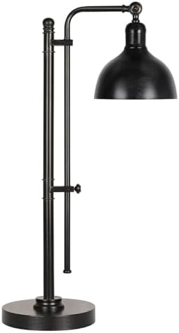 PARTPHONER Industrial Adjustable Desk Lamp for Home Office, Farmhouse Table lamp 29''-38'', Rustic Metal Task Desk Lamp in Aged Bronze Finish, Vintage Reading Lamp for Study Room，Black by PARTPHONER