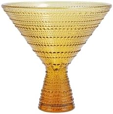 Fortessa Jupiter Beaded Hobnail Glass, 11.5 Ounce Martini (Set of 4), Amber by Unknown