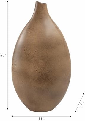 Teardrop Sagres Large Portugal Vase for Home and Bathroom Decor - Ceramic Earthenware for Bedroom, Living Room and Office - Casual Natural Flower Pot for Kitchen Counter Centerpiece - 21", Brown - Image 4