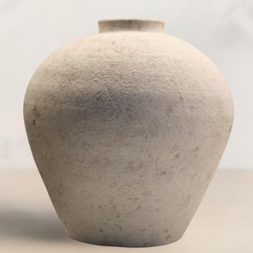 Handemade Large Round Vase for Centerpieces, White Farmhouse Rustic Vase by RyddeligHome-AestheticHomeDecor