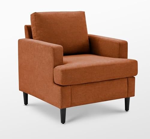 Weture Mid-Century Accent Chair, Orange Armchair Living Room Chairs, 2 Pack - Image 7