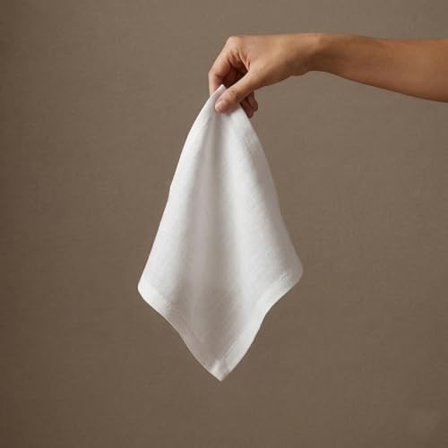 Solino Home 100% Linen Cocktail Napkins White, Fete 6 x 6 in, Set of 12 - Image 4