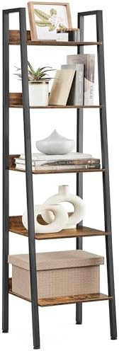 VASAGLE Bookshelf, 5-Tier Narrow Bookcase, Ladder Shelf by VASAGLEbySONGMICSHOME