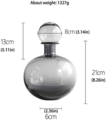 GRFIT Decorative Vase Glass Vase with Lid Modern Home Restaurant Coffee Table Office Desktop Decoration Vase Transparent Vase Ceramic Vase Glass Vase Hydroponic Flower Vase (Color : B) - Image 2
