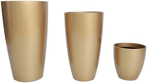 24,21,11 Inch Large Plastic Planters with Drainage Hole and Saucer - Set of 3 Tall Plant Pots Indoor Flower Pot Tall Round Planters Outdoor Large Tall Planter - Image 4