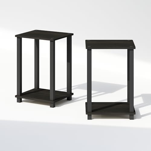 Furinno Simplistic Set of 2 Toolless 2-Tier Night Stand, Espresso - Image 6