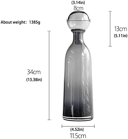 GRFIT Decorative Vase Glass Vase with Lid Modern Home Restaurant Coffee Table Office Desktop Decoration Vase Transparent Vase Ceramic Vase Glass Vase Hydroponic Flower Vase (Color : L) - Image 2