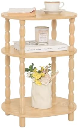 MaxSmeo End Table, Small Oval Side Table for Small Spaces, Modern Night Stand Accent Table for Living Room, Bedroom, Natural by MaxSmeo