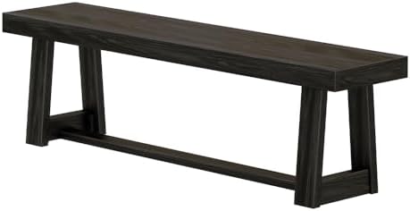 Plank+Beam Classic Dining Bench, 60 Inch, Black Wirebrush - Image 4