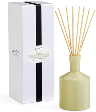 LAFCO New York Classic Reed Diffuser, Wild Honeysuckle - 6 oz - Up to 3 Months Fragrance Life - Reusable Glass Vessel - Natural Wood Reeds - Made in the USA by Unknown