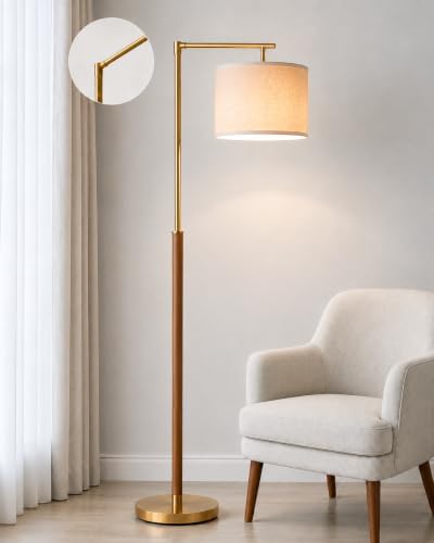 Real Wood Floor Lamps for Living Room, Mid Century Modern Arc Floor Lamp by GERGO