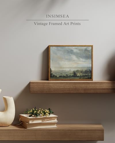 InSimSea Framed Canvas Wall Art, Vintage Decor - Classical Scenery, Vast Grassland Painting - Living Room, Bedroom, Bathroom Wall Decor - 8"x10" - Image 4