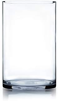 WGV Cylinder Vase Bulk, Width 7", Height 12", Clear Wide Large Diameter Flower Glassware, Floral Container, Planter Terrarium for Wedding Party Event, Home Accent Decor, 4 Pieces by WGVInternational-OpusGlassware