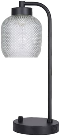 Kenroy Home Prismatic Glass Downbridge Black Desk and Task Lamp with Adjustable Arm and Energy-Efficient Lighting for Home Offices, Workspaces, and Study Areas by KenroyHome
