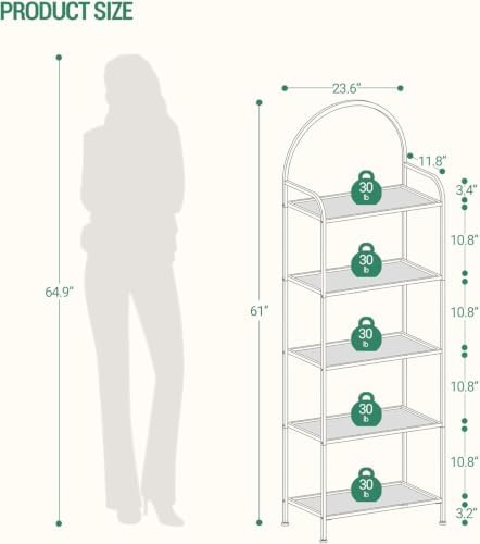 Hzuaneri Bookcase Bookshelf, Tempered Glass Bookshelves - Image 3