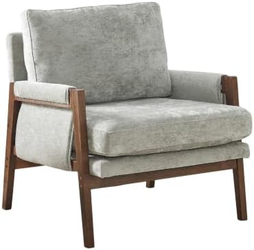 Roundhill Furniture Kelly Mid-Century Modern Accent Armchair, Gray by RoundhillFurniture