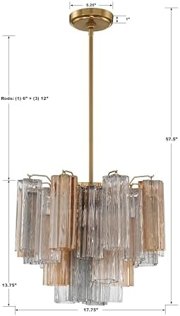 Crystorama Addis 4 Light Aged Brass Chandelier - Image 6