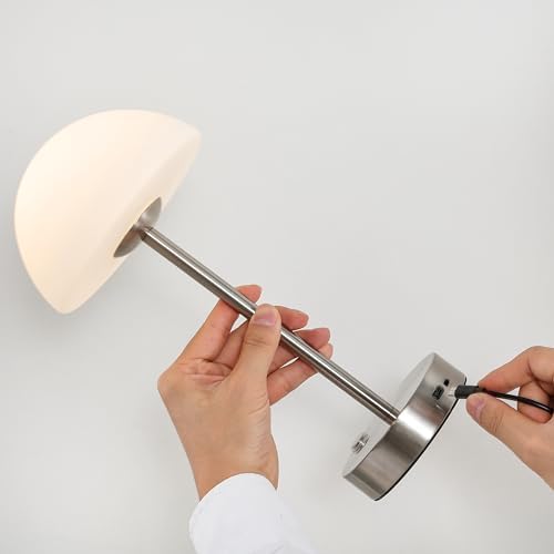 JONATHAN Y Xavier 12.5" Metal Cordless LED Table Lamp, Nickel - Image 5