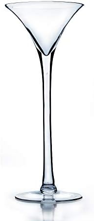 WGV Martini Glass Vase, Open 6", Height 16", Base 4.5", (Multiple Sizes Choices) Clear Wine Fruit Planter Floral Container, Wedding Centerpieces, Event Home Decor, 1 Piece (VMG0616) by WGVInternational-OpusGlassware